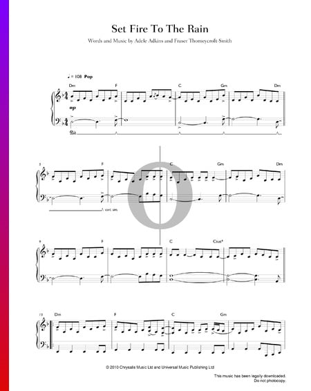 Set Fire To The Rain Sheet Music