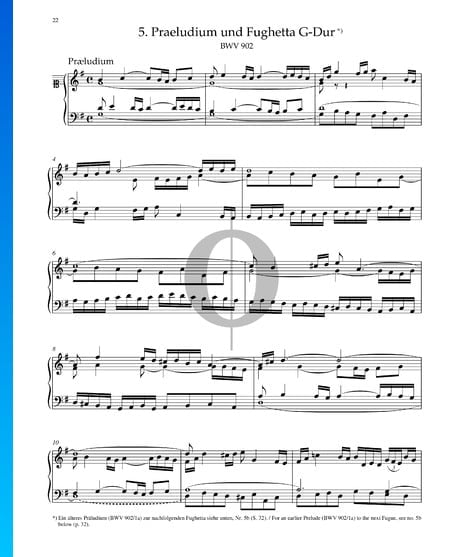 Prelude in G Major, BWV 902 Sheet Music
