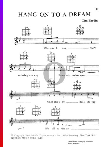 Hang On To A Dream Sheet Music