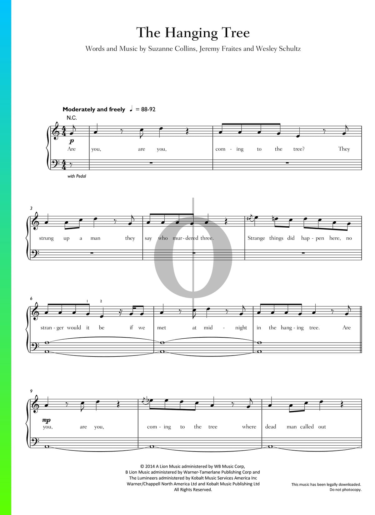 The Hanging Tree - Sheet music for Piano