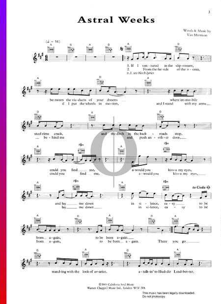 Astral Weeks Musik-Noten