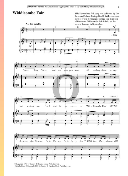Widdicombe Fair Sheet Music