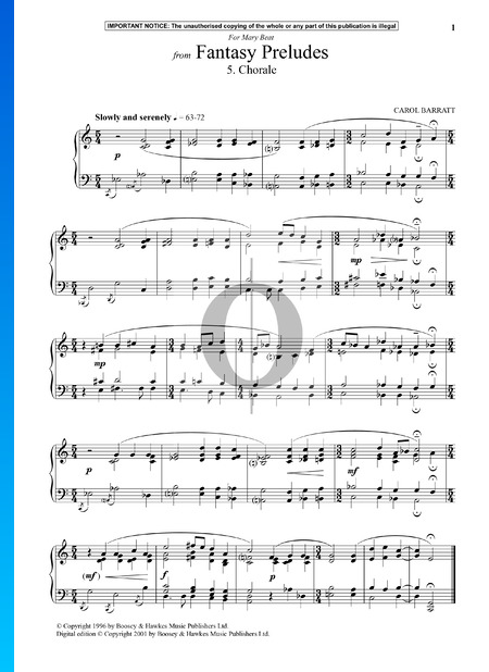 Fantasy Preludes: 5. Chorale Sheet Music
