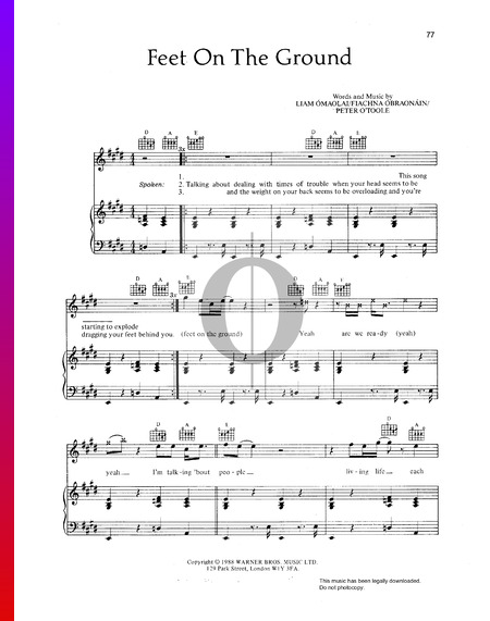 Feet On The Ground Partitura