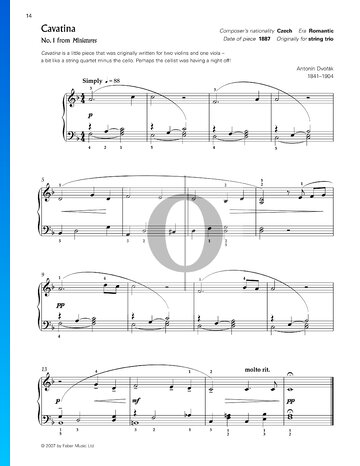 Miniatures, Op. 75a: Cavatina No. 1 Sheet Music