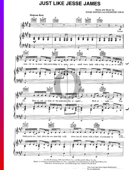 Just Like Jesse James Sheet Music