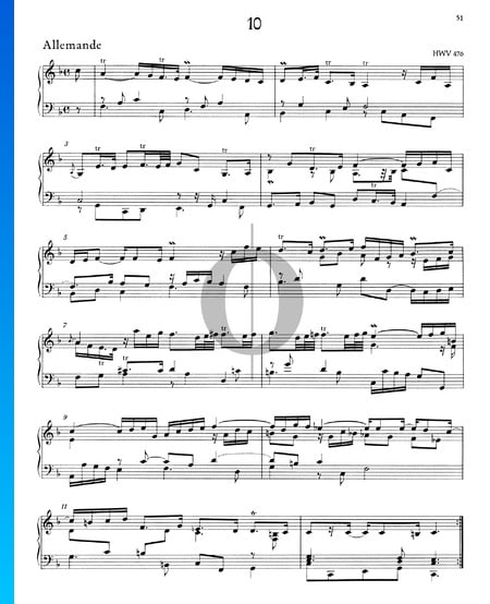 Allemande F-Dur, HWV 476 Musik-Noten