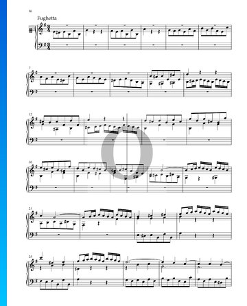 Fughetta en mi menor, BWV 900 Partitura