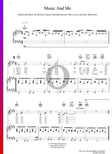 Music And Me Sheet Music