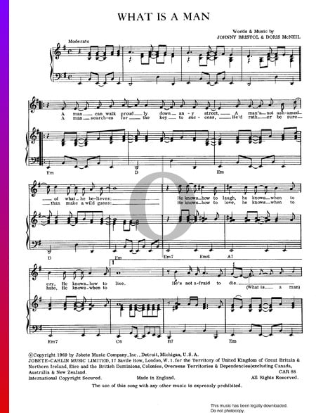 What Is A Man Sheet Music