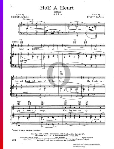 Half A Heart Partitura