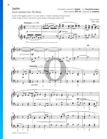 The Planets, Op. 32: 4. Jupiter Sheet Music