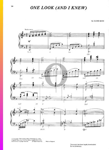 One Look (And I Knew) Sheet Music