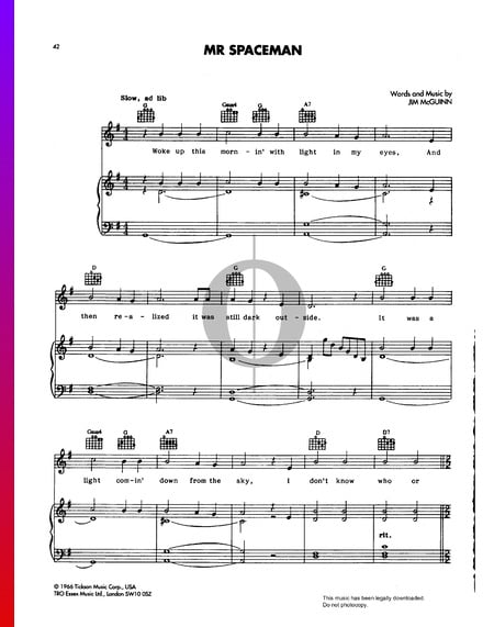 Mr. Spaceman Sheet Music