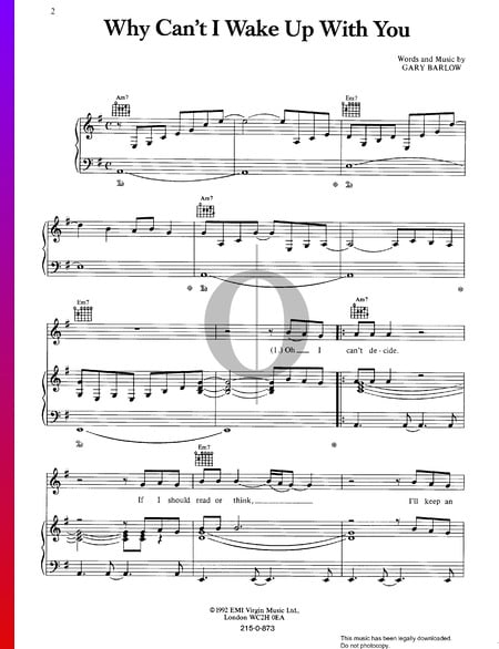 Why Can't I Wake Up With You Musik-Noten