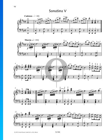 Sonatina in D Major, Op. 41 No. 5 Partitura