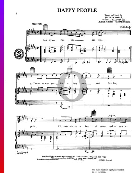 Happy People Sheet Music