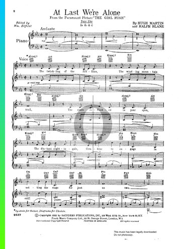 At Last We're Alone Sheet Music