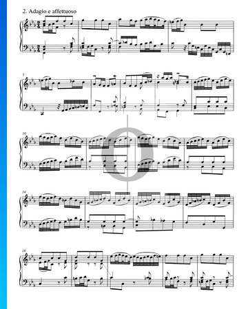 Concierto en do mayor, BWV 984: 2. Adagio e affettuoso Partitura