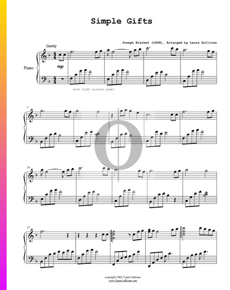 Simple Gifts Musik-Noten