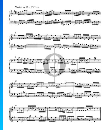 Variaciones Goldberg, BWV 988: Variación 17. a 2 claves Partitura