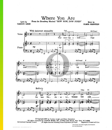 Where You Are Musik-Noten