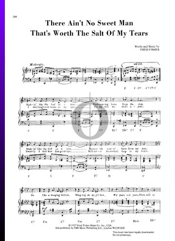 There Ain't No Sweet Man That's Worth The Salt Of My Tears Sheet Music