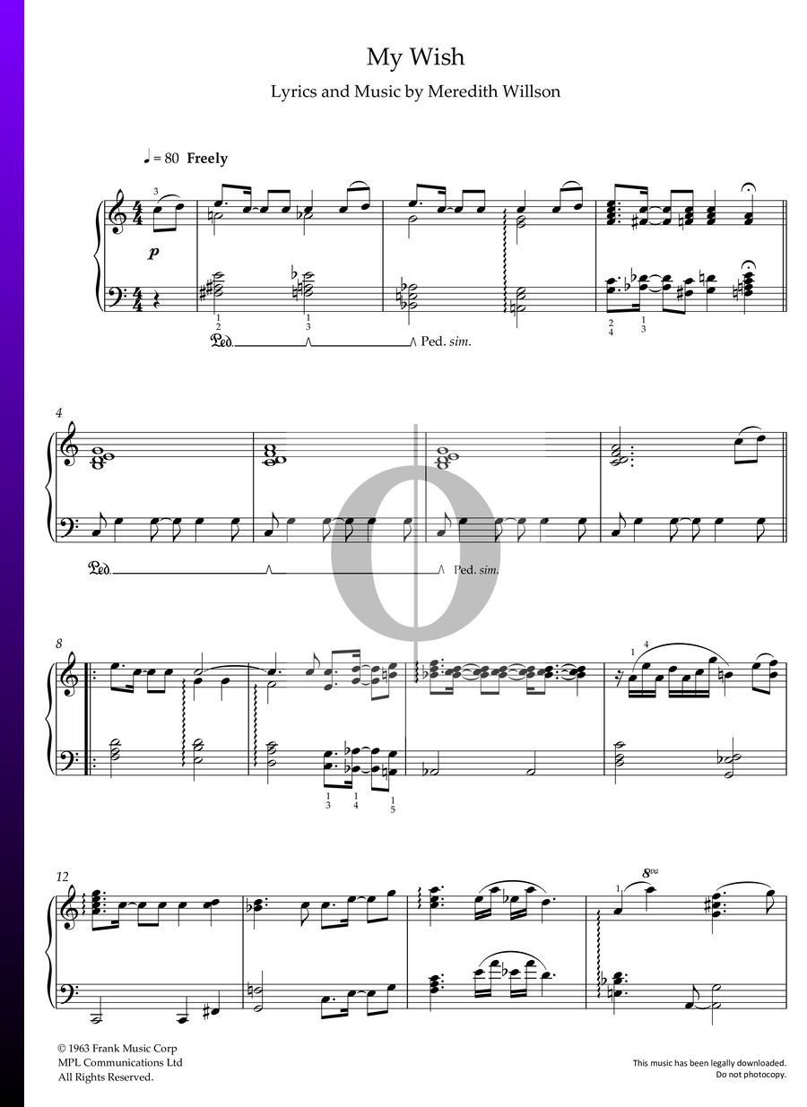 My Wish (Hank Jones) Piano Sheet Music - OKTAV