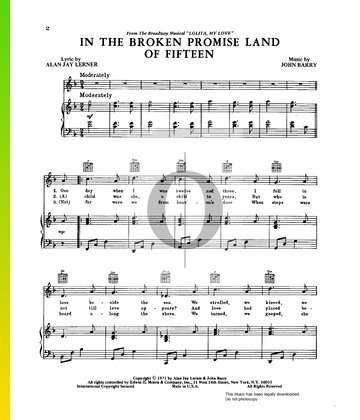 In The Broken Promise Land Of Fifteen Musik-Noten