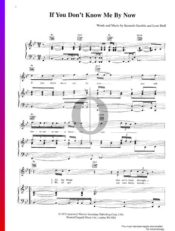 If You Don't Know Me By Now Sheet Music