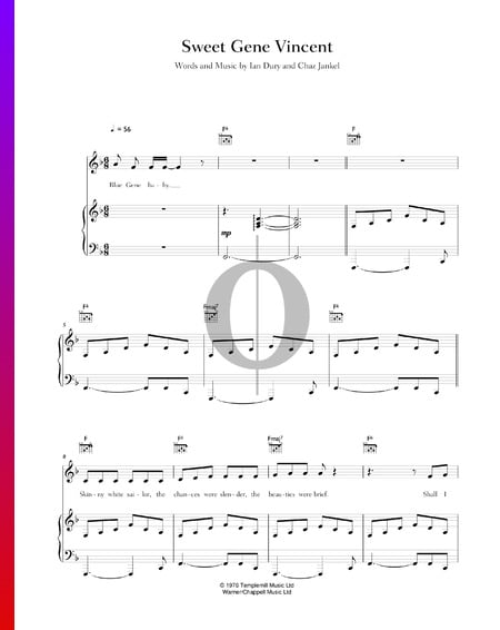 Sweet Gene Vincent Musik-Noten