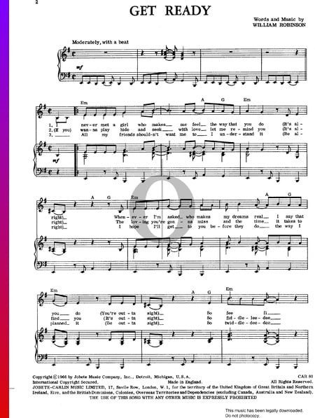 Get Ready Sheet Music