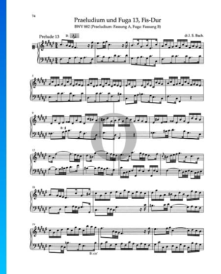 Prélude en Fa dièse Majeur, BWV 882