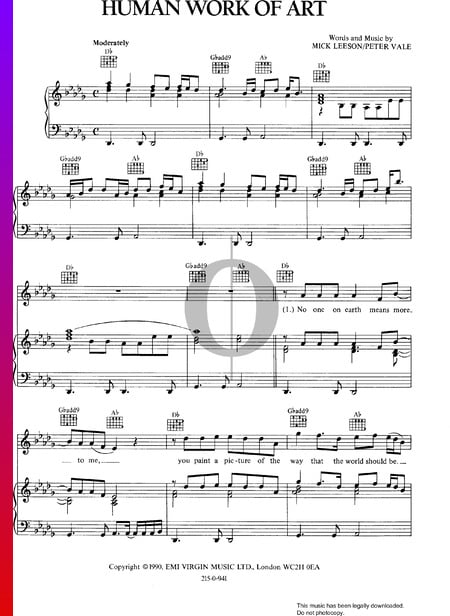Human Work Of Art Sheet Music
