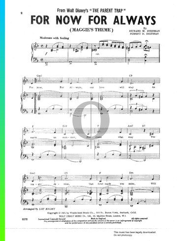 For Now For Always (Maggie's Theme) Sheet Music