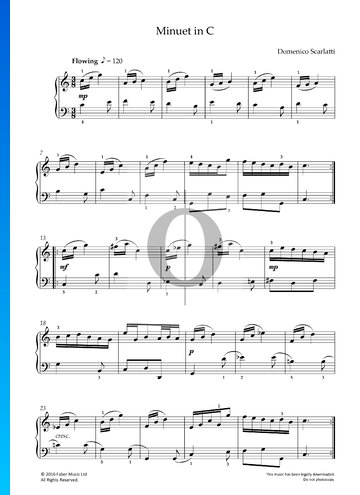 Minuet C-Dur, K 73b L 217 Musik-Noten