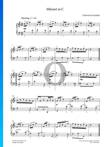 Minuet en Do Majeur, K 73b L 217 Partition