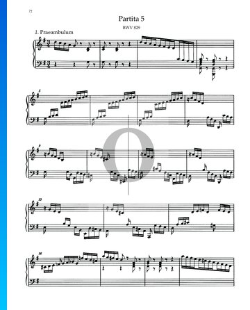 Partita 5, BWV 829: 1. Praeambulum Partitura