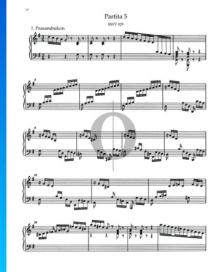 Partita 5, BWV 829: 1. Praeambulum Partition