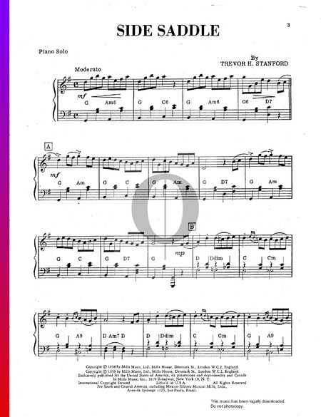 Side Saddle Sheet Music