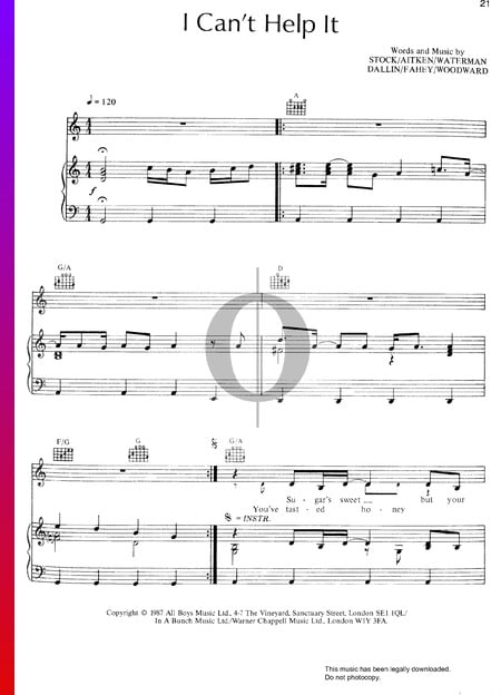 I Can't Help It Sheet Music