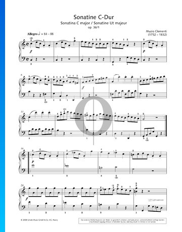 Sonatina en do mayor, Op. 36 n.º 1 Partitura