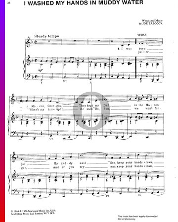I Washed My Hands In Muddy Water Sheet Music
