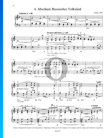 Abschied, Russisches Volkslied, S. 251 Musik-Noten
