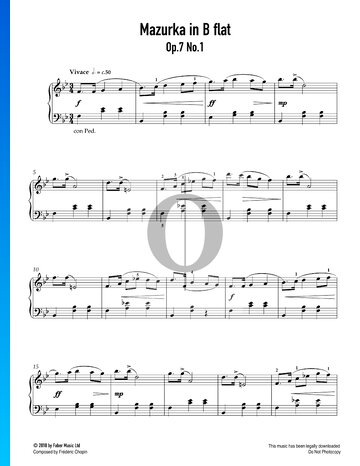 Mazurka in B-flat Major, Op. 7 No. 1 Sheet Music