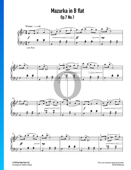 Mazurka in B-flat Major, Op. 7 No. 1 Sheet Music
