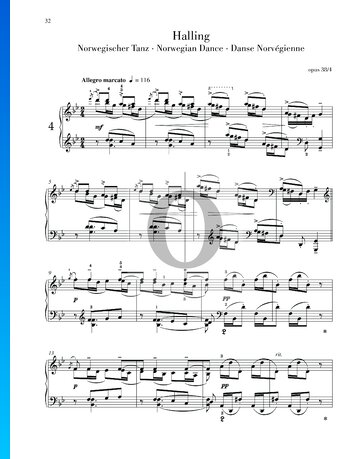 Partition Pièces lyriques, op. 38 n° 4: Halling (Danse norvégienne)