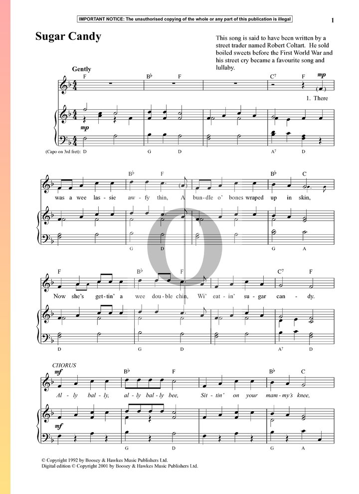 Sugar Candy (Anonymous) Piano Sheet Music OKTAV