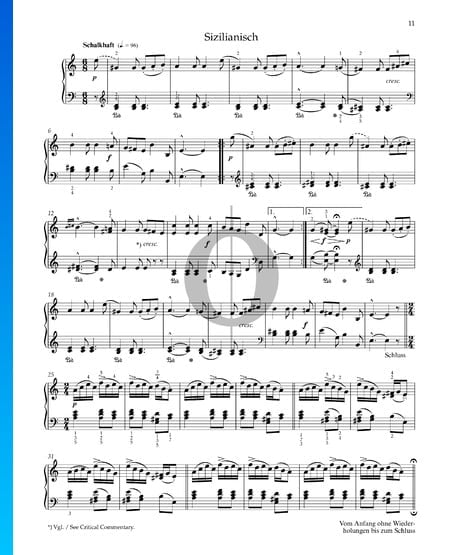Sicilienne, Op. 68 No. 11 Partition