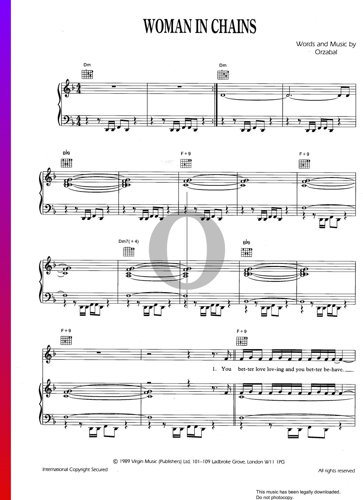 ☆ Tears For Fears-Woman In Chains Sheet Music pdf, - Free Score Download ☆